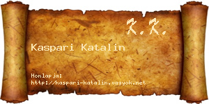 Kaspari Katalin névjegykártya
